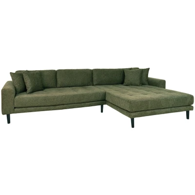 Afbeelding van House Nordic Lido hoekbank met chaise longue rechts gericht 4 kussens groen