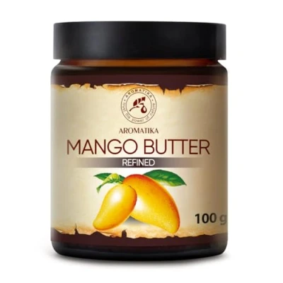 Afbeelding van Mango boter 100 g, 100% puur lichaamsnatuurlijke rijk aan mineralen en vitamines voor intensieve huidverzorging massage wellness cosmetica ontspanning anti rimpel aging
