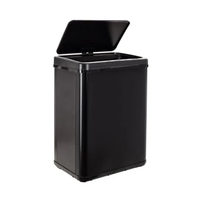 Afbeelding van WELL HOME MOBILIARIO &amp; DECORACIÓN Intelligente afvalemmer zonder voeten, automatisch openen of handmatig contact, 40 liter, hoogte 55,5 (x 35,5 x 26), zwart