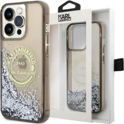 Afbeelding van Karl Lagerfeld KLHCP14XLCRSGRK iPhone 14 Pro Max 6.7 zwart/zwart hardcase Liquid Glitter RSG