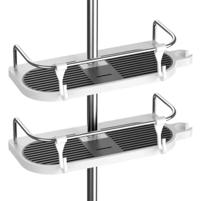 Afbeelding van Hawsam Doucheplank voor de douchestang zonder boren, verstelbare hoogte, met diameter van 19 mm 25 (2 stuks)