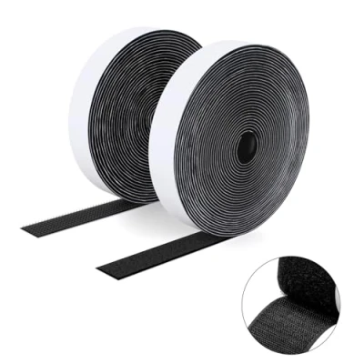Afbeelding van SUTOUG 20 mm x 5 m zelfklevend klittenband, duurzaam haak en lusband, extra sterk dubbelzijdig klittenband voor binnen buiten, zwart