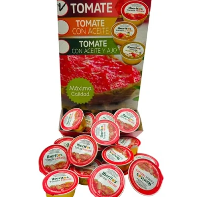 Afbeelding van Iberitos Monodose geraspte natuurlijke tomaat, display met 120 pods à 22 gram, hotellerie, volledig natuurlijk
