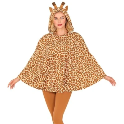Afbeelding van Widmann Giraf Kostuum Elegante Langnek Poncho Bruin One Size Carnavalskleding Verkleedkleding