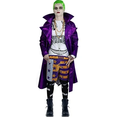 Afbeelding van FUNIDELIA Joker kostuum Suicide Squad voor mannen Maat: XL Paars