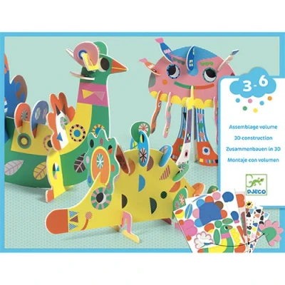 Afbeelding van Djeco knutselset collage 3D dieren