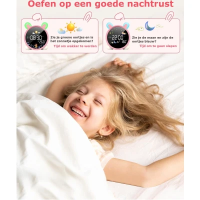 Afbeelding van Slaaptrainer Kinderen Slaapwekker Kinderwekker Nachtlampje Digitale Wekker