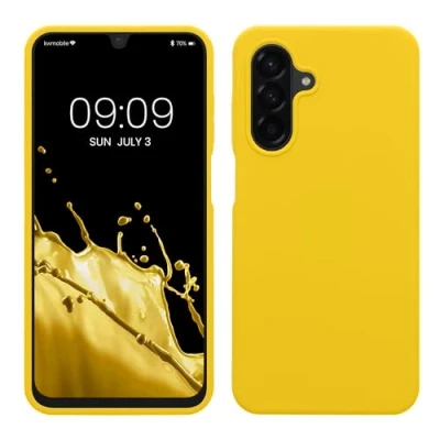 Afbeelding van kwmobile telefoonhoesje geschikt voor Samsung Galaxy A26 5G Hoesje met siliconen coating Smartphone case in stralend geel