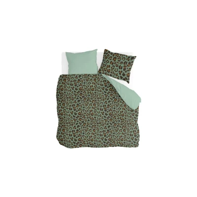 Afbeelding van Dekbedovertrek Lazy Leopard 2 persoons (200x200/220 cm) Katoen Dieren, Stippen Groen Byrklund Ga naar Dekbed Discounter.nl &amp; Profiteer Nu