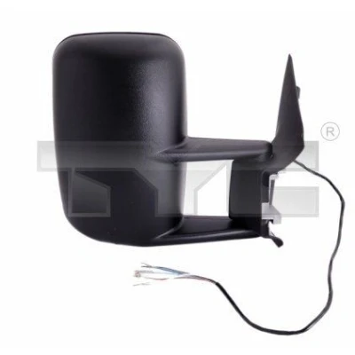 Afbeelding van Buitenspiegel Tyc 337 0106 Links Zwart Bol vormig, Korte spiegelarm, voor elek. spiegelverstelling VOLKSWAGEN: LT 28 46 2 Kasten