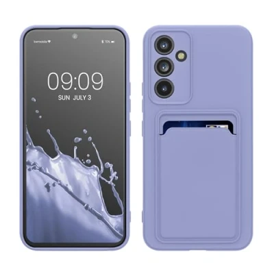 Afbeelding van kwmobile telefoonhoesje geschikt voor Samsung Galaxy A54 5G Hoesje met pasjeshouder TPU case in lavendel