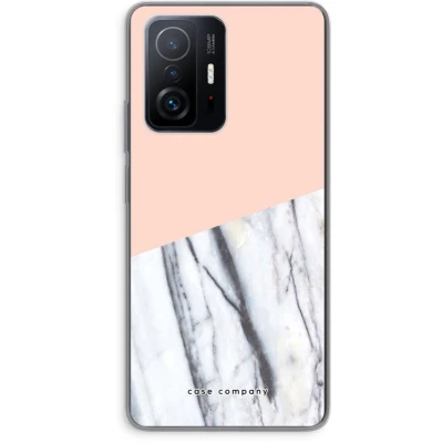 Afbeelding van Case Company® hoesje geschikt voor Xiaomi 11T A touch of peach Soft Cover Telefoonhoesje Bescherming aan alle Kanten en Schermrand