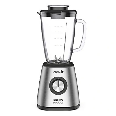 Afbeelding van Krups KB439D Blendforce 2 blender 800 Watt 5 snelheden pulsfunctie 1,75 liter thermoglas container (inhoud: 1,25 liter) schokbestendig ijssnijder roestvrij staal
