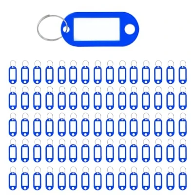 Afbeelding van Westcott sleutelhanger donker blauw 100 stuks in doos met verwisselbaar etiket AC E10652