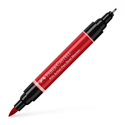 Afbeelding van Faber Castell tekenstift Pitt Artist Pen duo marker 219 diep scharlaken rood FC 162119