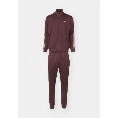 Afbeelding van adidas Sportswear Basic Stripes SET Trainingspak, Heren, Maat: Large, Aurora ruby