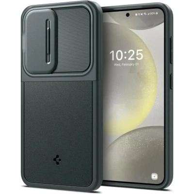 Afbeelding van Spigen Optik Armor Geschikt voor Samsung Galaxy S24 Back Cover met Camera Slider Groen
