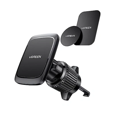 Afbeelding van UGREEN Telefoonhouder voor auto, magnetisch, sokkel, smartphone, magneet, ventilatie, hanger, metalen plaat, compatibel met iPhone 16 Plus Pro Max 15 14 13 Galaxy S24 Ultra S23