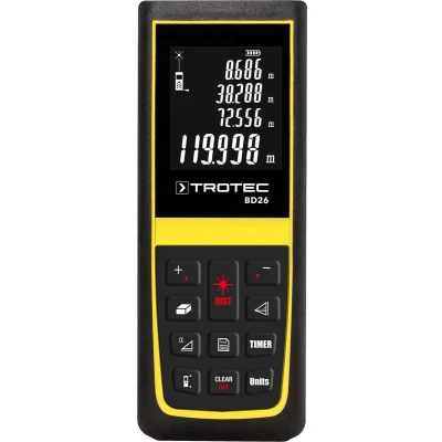 Afbeelding van TROTEC BD26 Afstandsmeter Dit handige apparaat maakt nauwkeurige en snelle metingen van afstanden, oppervlakten volumes mogelijk