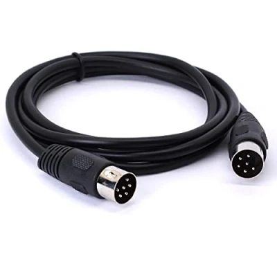 Afbeelding van Midi kabel DIN 6 pins mannelijk naar stekker polige adapter voor gitaarmicrofoon (1,5 meter)