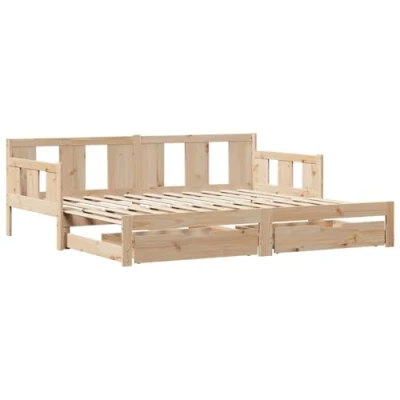 Image de vidaXL Lit de jour avec gigogne et tiroirs sans matelas 80x200 cm3302219