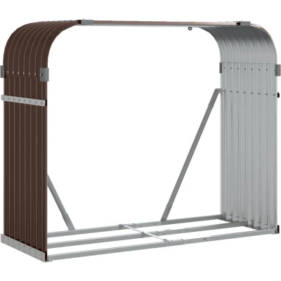Afbeelding van Haardhoutopslag 120x45x100 cm gegalvaniseerd staal bruin