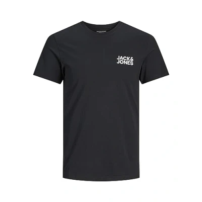Image de JACK &amp; JONES Homme T shirt Jjecorp Logo Ss O Neck Noos, Noir (Black Slim/Small Print) S