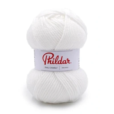 Afbeelding van Phildar Phil Charly wolbol, 50 g breiwol 100% acryl naald nr. 4 kleur wit