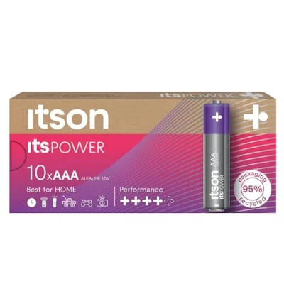 Afbeelding van ITSON, itsPOWER AAA alkaline battery, pack of 10, LR03IPO/10CB