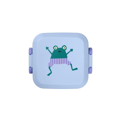 Afbeelding van Amuse Rikko Kids Frog Bento Lunchbox Brooddoos met Kindveilige sluitingen Bentobox 3 Compartimenten BPA vrij 167x167x81mm