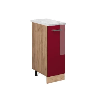 Afbeelding van Vicco Apotheekkast R Line, Bordeauxrode hoogglans/Krachtige eik goud, 30 cm WB Marmer