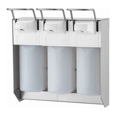 Afbeelding van MediQoline TRIO Zeep &amp; desinfectiemiddeldispenser RVS 500ml