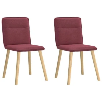 Afbeelding van Eetkamerstoelen 2 st stof wijnrood