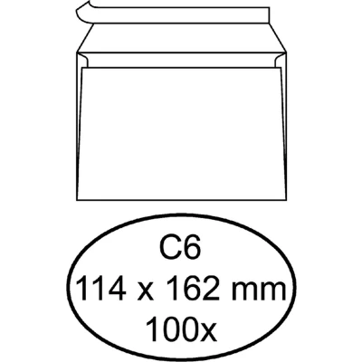 Afbeelding van Envelop Quantore bank C6 114x162mm zelfklevend wit 100stuks