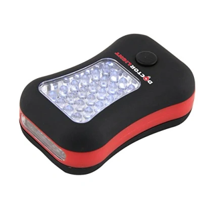 Afbeelding van 24 + 4 led zaklamp, werkt op batterijen, multifunctionele zaklamp met haak en magneet, ideaal voor knutselen, kamperen, wandelen, thuis