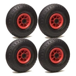 Image de LOT de 4x roue gonflable diable 260 x 85 (3.00 4) alésage 25 mm roulement à rouleaux