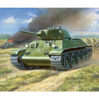Afbeelding van Zvezda Soviet Tank T 34 (Zve6101) modelbouwsets, hobbybouwspeelgoed voor kinderen, modelverf en accessoires