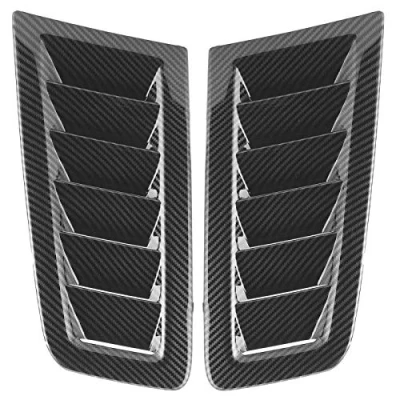 Afbeelding van Luchtstekker voor autokap, Akozon 2 stuks universele motorkap ventilatieopeningen stroominlaat Focus RS MK2 stijl (koolstofvezel)