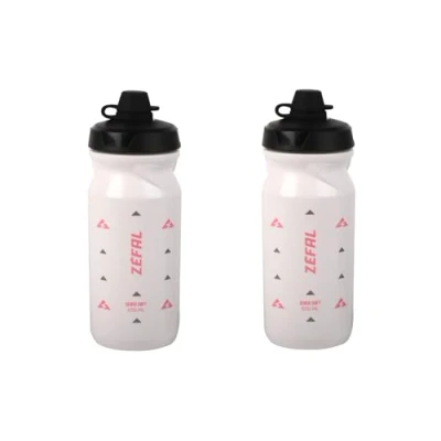 Afbeelding van Zéfal Sense Soft 65 No Mud Set van 2 jerrycans voor fiets en mountainbike, zachte geurloze sportfles, BPA vrij, siliconen speen, wit, x 650 ml