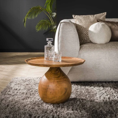 Afbeelding van Davidi Design Vaha Massief Acacia Salontafel Ronde Voet