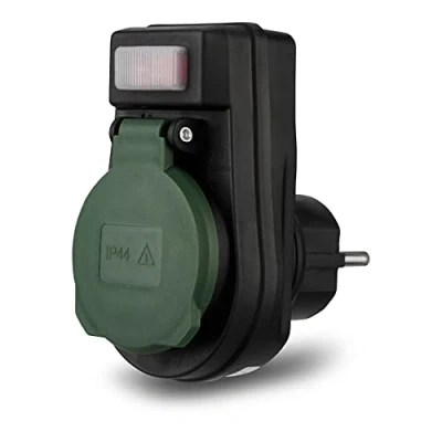 Afbeelding van Doorvoerstekker met schakelaar IP44 aa/uit knop max. 3680 Watt
