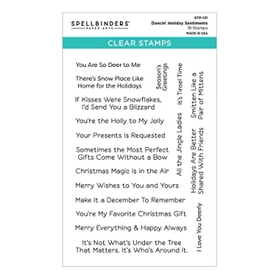 Afbeelding van Spellbinders Dancin&#039; Holiday Sentiments Clear Stamp (STP 131) (DISCONTINUED)