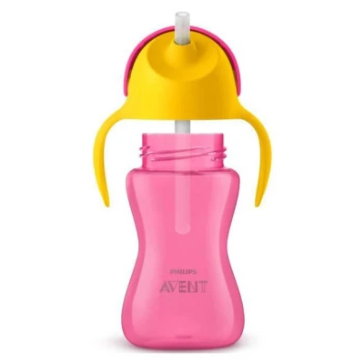 Afbeelding van Philips Avent Drinkbeker met rietje 300ml Roze SCF798/02