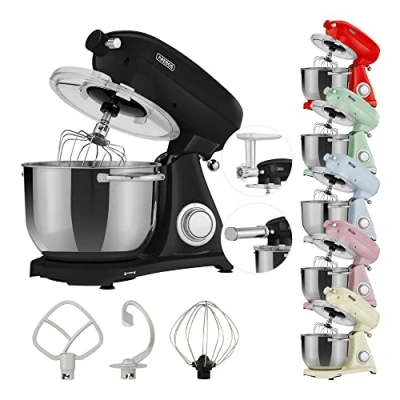 Afbeelding van AREBOS Keukenmachine 1800W Keukenrobot 6L Keukenmixer Foodprocessor Roestvrij Stalen Mengkom 6 Snelheden Zwart