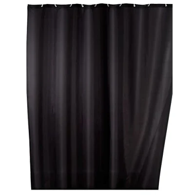 Afbeelding van WENKO Anti schimmel douchegordijn uni zwart 180x200cm polyester inclusief ophangringen