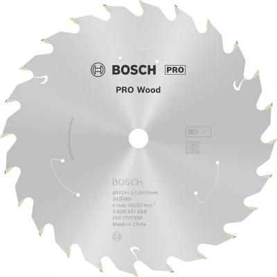 Afbeelding van Bosch Accessories 2608837669 Hardmetaal cirkelzaagblad 140 x 10 mm Aantal tanden: 24 1 stuk(s)