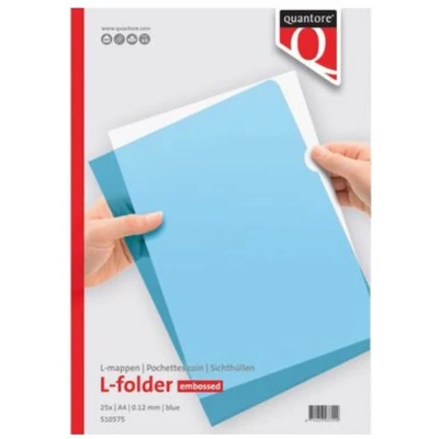 Afbeelding van Insteekmap L model Quantore A4 PP 0.12mm blauw 25 stuks