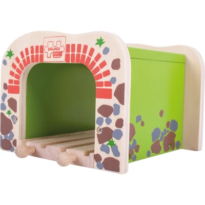 Afbeelding van Bigjigs Double Tunnel Speelgoedtreinbaan voor kinderen, Maat: One Size, Multi coloured