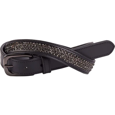 Afbeelding van Harry&#039;s Horse Broekriem Leder Crystal Zwart/Gunmetal 95 CM