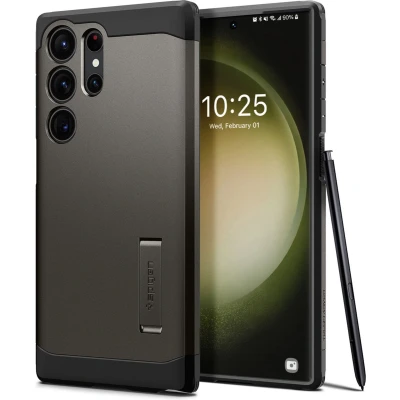 Afbeelding van Spigen Tough Armor geschikt voor Samsung Galaxy S23 Ultra Hoesje Back Cover Gunmetal